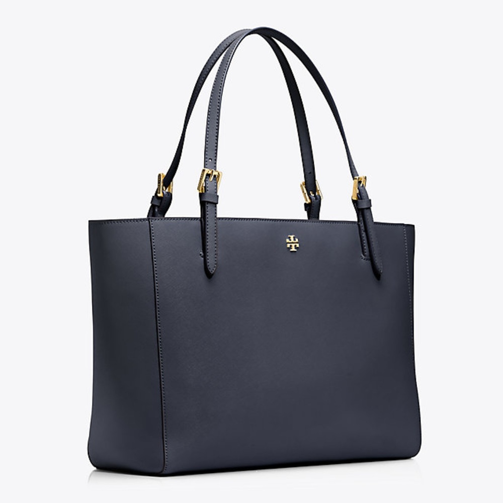 Tory Burch York Buckle Tote Bag Purse Blue